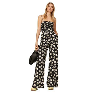 MSGM Tuta Jumpsuit in Black Floral 46 12 Floral Poplin Outfit Womens